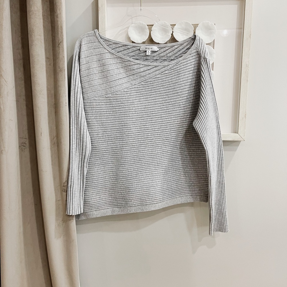 Milly Gray Asymmetrical Sweater